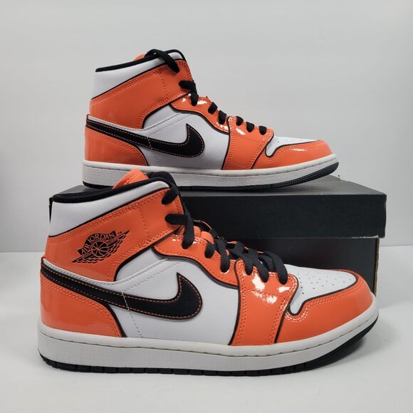 Air Jordan Other - Air Jordan 1 Mid SE Men's Turf Orange/Black White Sneakers DD6834-802 US Sz 8.5